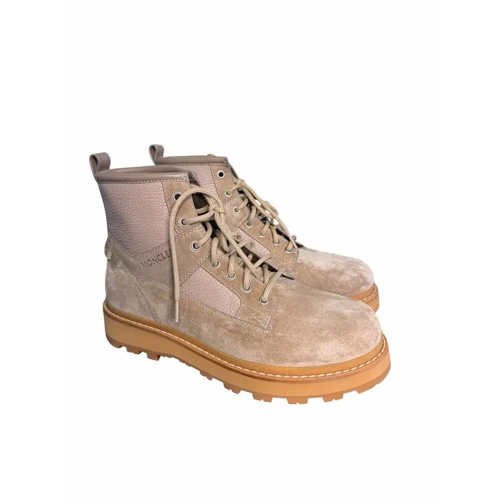 Moncler NIB Peka Camp Hiking Boots in Medium Beige Size 42